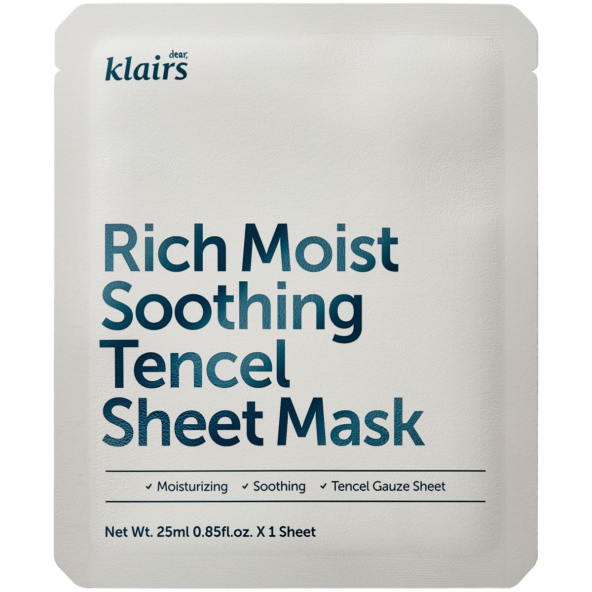 Rich Moist Soothing Tencel Sheet Mask - Klairs | MiiN Cosmetics