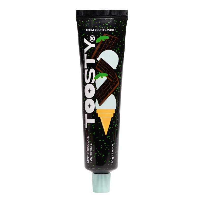 Pasta de dentes coreana sabor menta chocolate - 80 g e 50 g - Toosty | MiiN Cosmetics