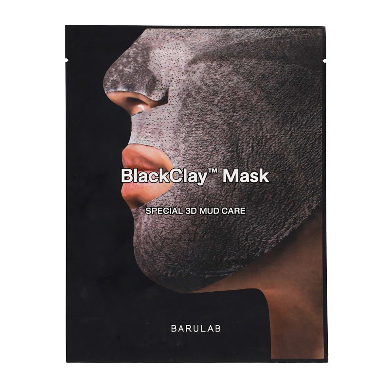 Máscara de tecido purificante com argila negra para eliminar pontos negros - Barulab | MiiN Cosmetics
